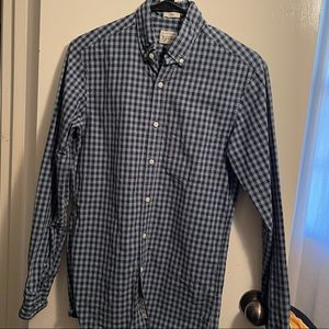 Blue checkered oxford